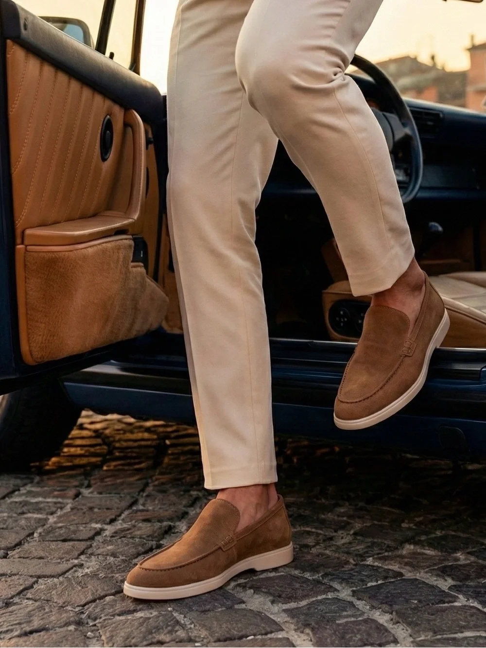 Brand New Men's Light Brown Suede Loafers